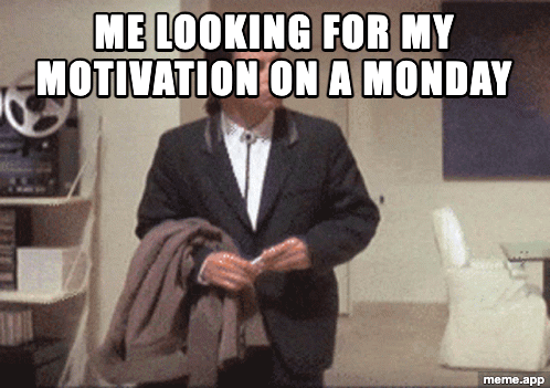 Animated Confused John Travolta GIF meme about looking for motivation on a Monday