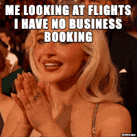 Animated Sabrina Carpenter Licking Lips GIF meme about looking at flights you can't afford