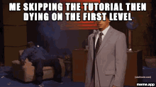 Animated Who Killed Hannibal GIF meme about skipping the tutorial then dying on the first level