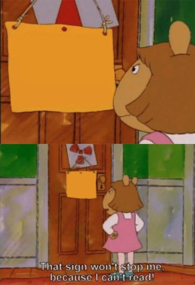 DW Read Sign meme template
