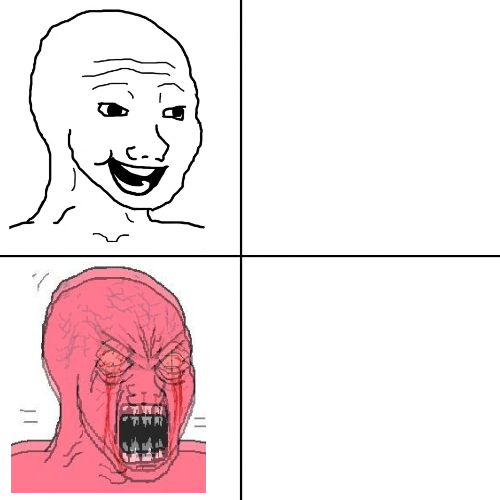 Happy vs Angry Wojak meme template
