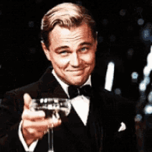 Leonardo DiCaprio Cheers GIF meme template