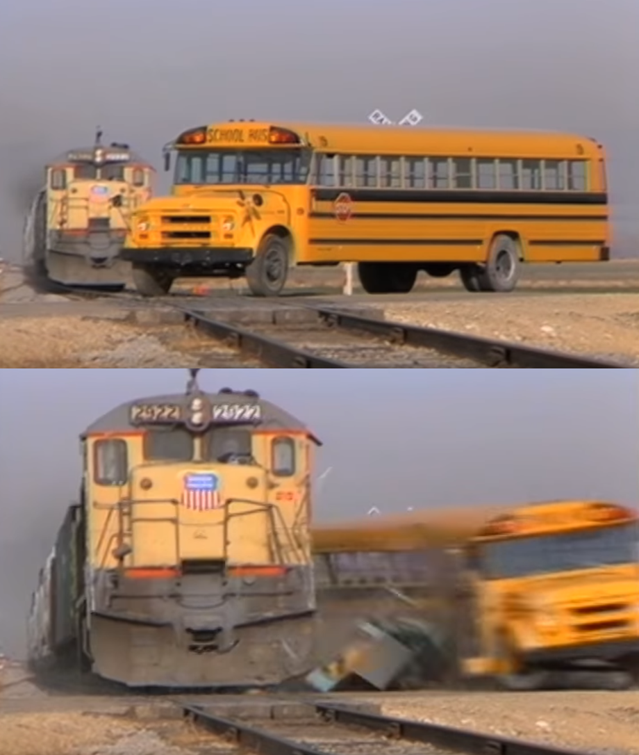 Train Hitting School Bus meme template