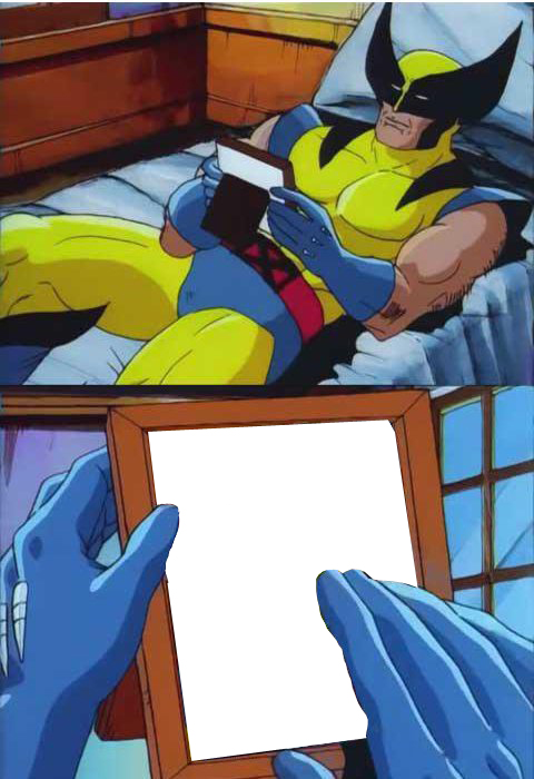 Wolverine Holding Photo meme template